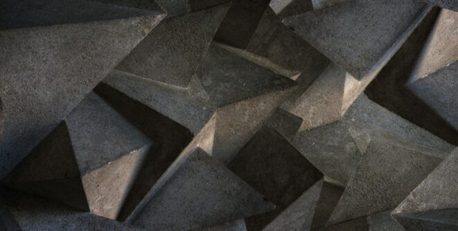 a large group of concrete blocks that look like hexagonal shapes