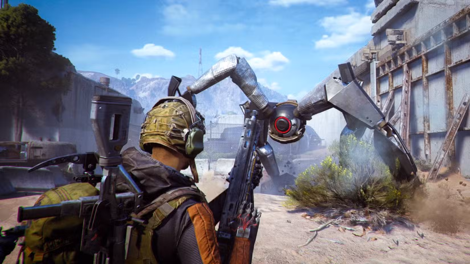 O jogador em Arc Raiders parado na frente de um Leaper.