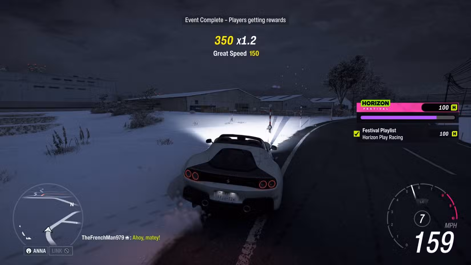 O jogador do Forza Horizon 6 ganha uma grande habilidade de velocidade ao dirigir a mais de 159 mph.