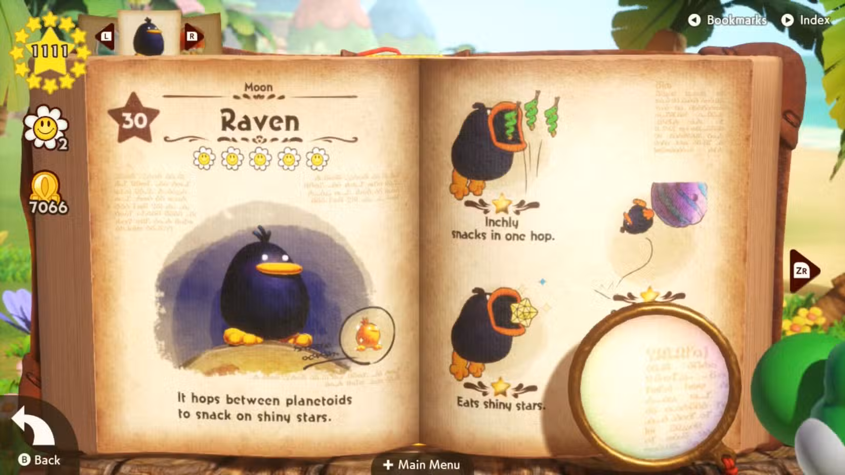 Um corvo aparece em Yoshi e o Livro Misterioso.