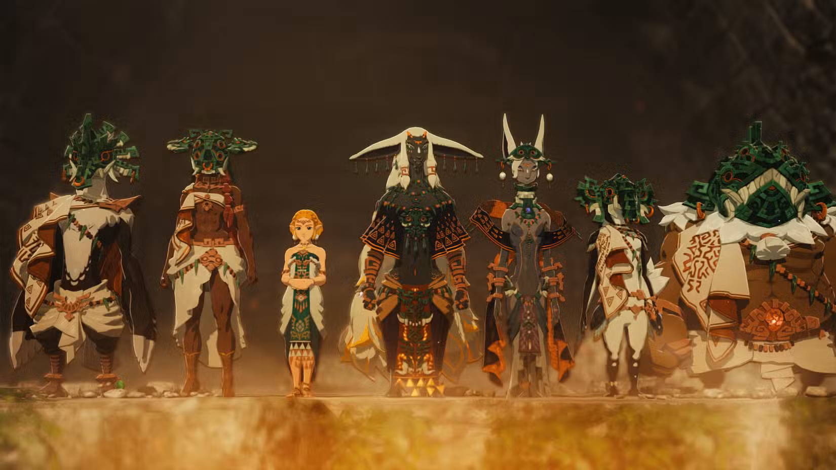 Personagens de Hyrule Warriors: Age of Imprisonment ficam em fila.