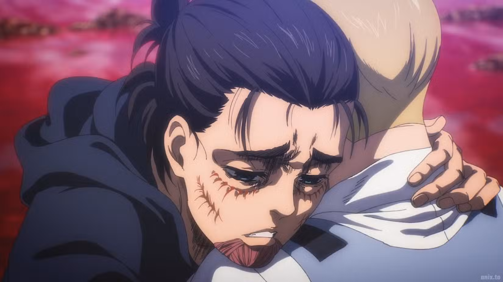Filmado de Attack on Titan com Eren Yeager no final. 
