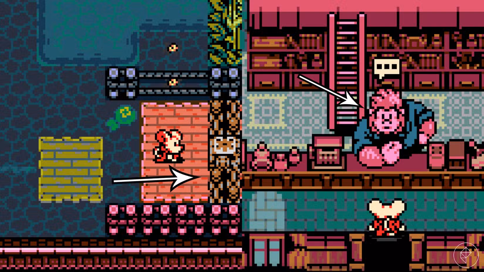 Localização de Pinky em Mina the Hollower.