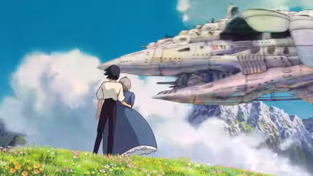 Howl's Moving Castle: Sophie e Markel veem uma aeronave