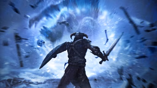 Detalhe da arte da carta Força Implacável do jogo The Elder Scrolls Legends