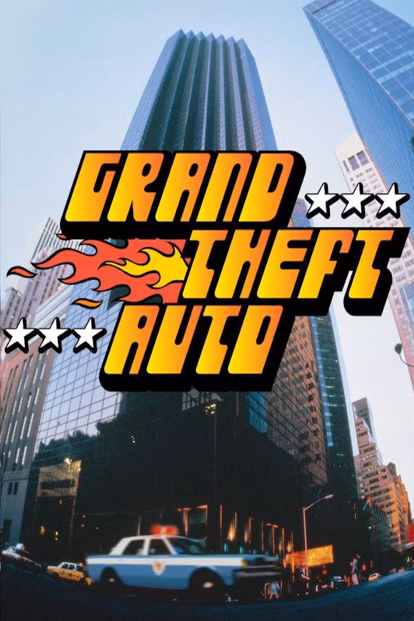Arte da capa do Grand Theft Auto original, com Trump Towwer