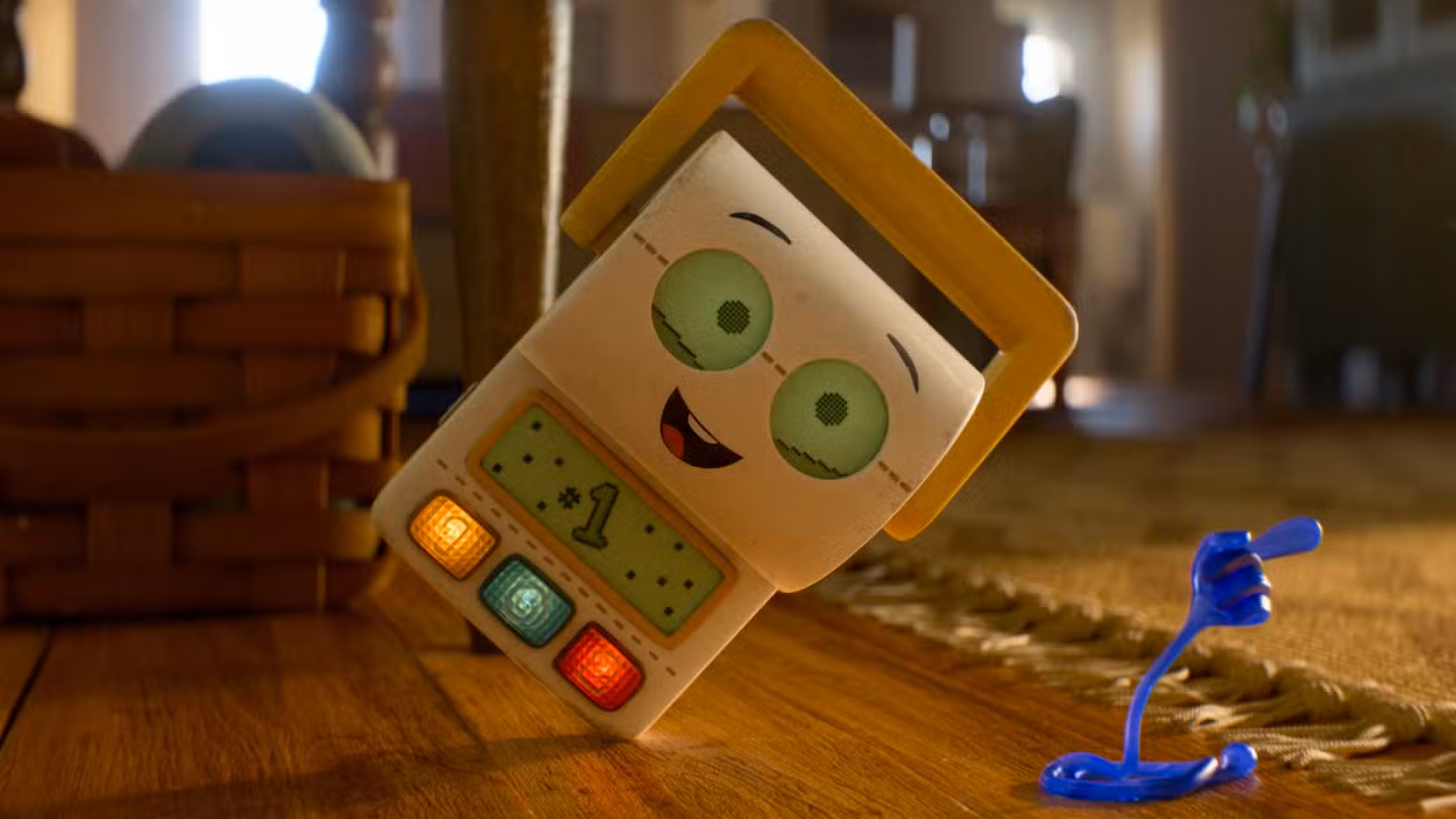 Smarty Pants, um rolo de papel higiênico sorridente com botões brilhantes, em Toy Story 5