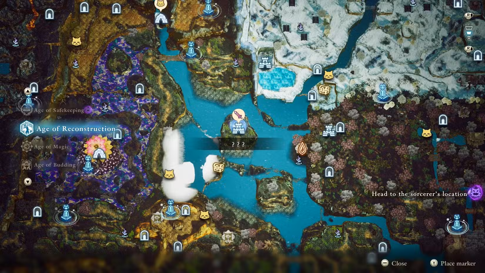 Captura de tela de As Aventuras de Elliot mostrando a localização do Leyftstaf