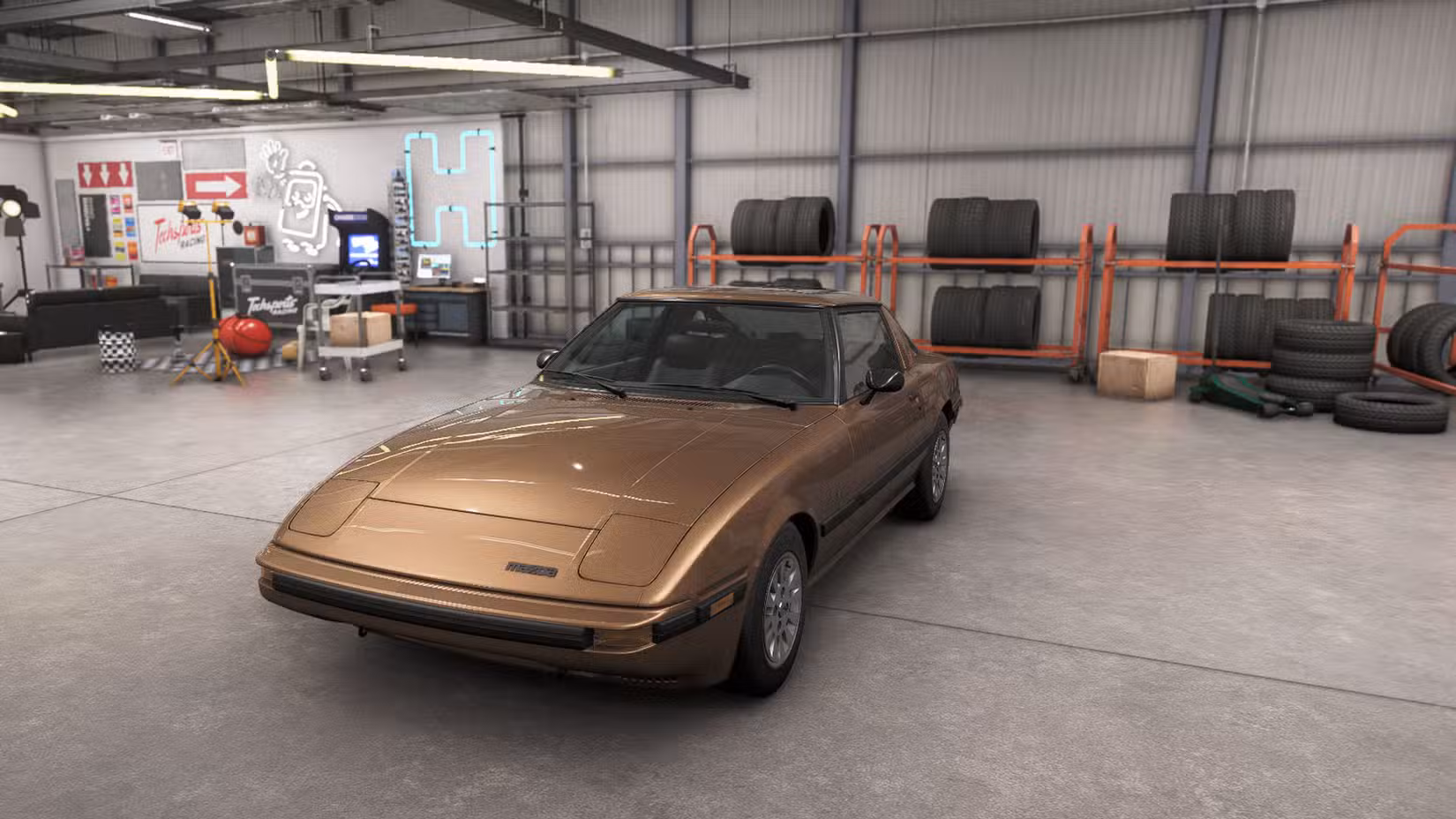 Uma captura de tela do Forza Horizon 6 mostrando o RX-7 Mazada