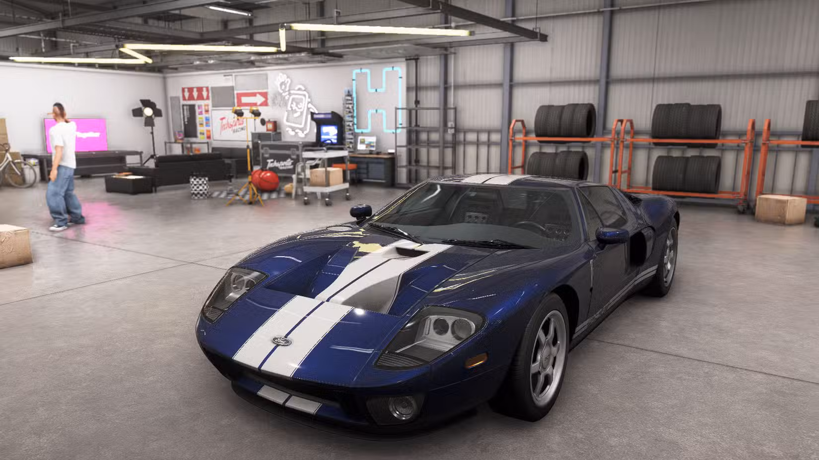 Uma captura de tela do Forza Horizon 6 mostrando o Ford GT 2005