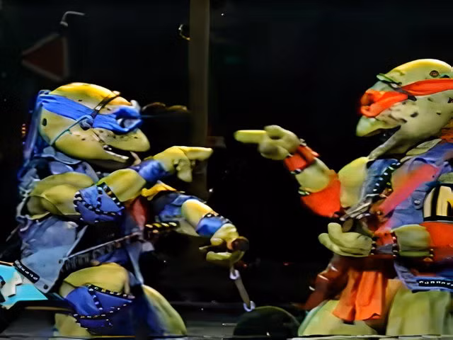 TMNT saindo de suas conchas