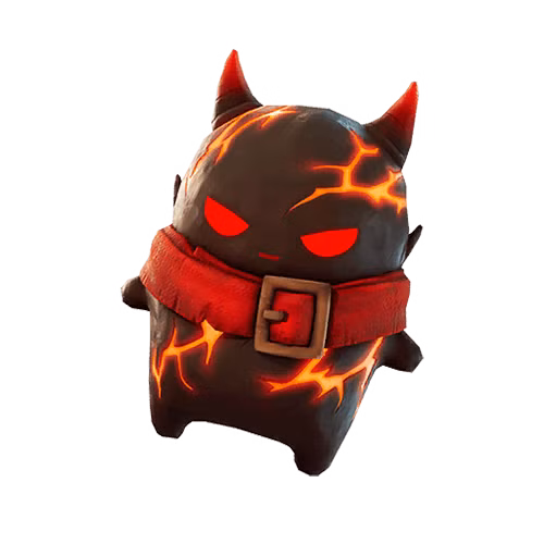 Um Demon Sprite, uma criatura derretida com chifres e uma coleira, de Fortnite.
