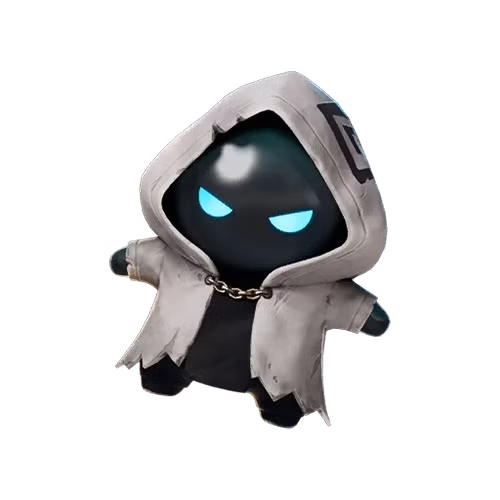 Um Aura Sprite, uma criatura misteriosa vestindo uma capa com capuz, de Fortnite.