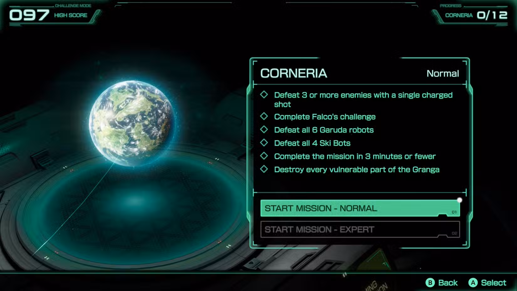 Objetivos do desafio especial de Corneria em Star Fox
