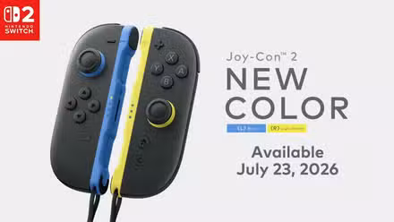 Splatoon Joy-Con 2 da Nintendo, que apresenta uma nova colorway amarelo/azul. 