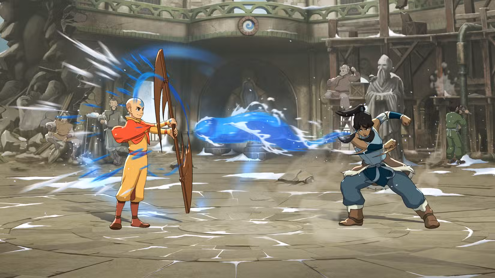 Korra e Aang lutam em Avatar Legends: The Fighting Game