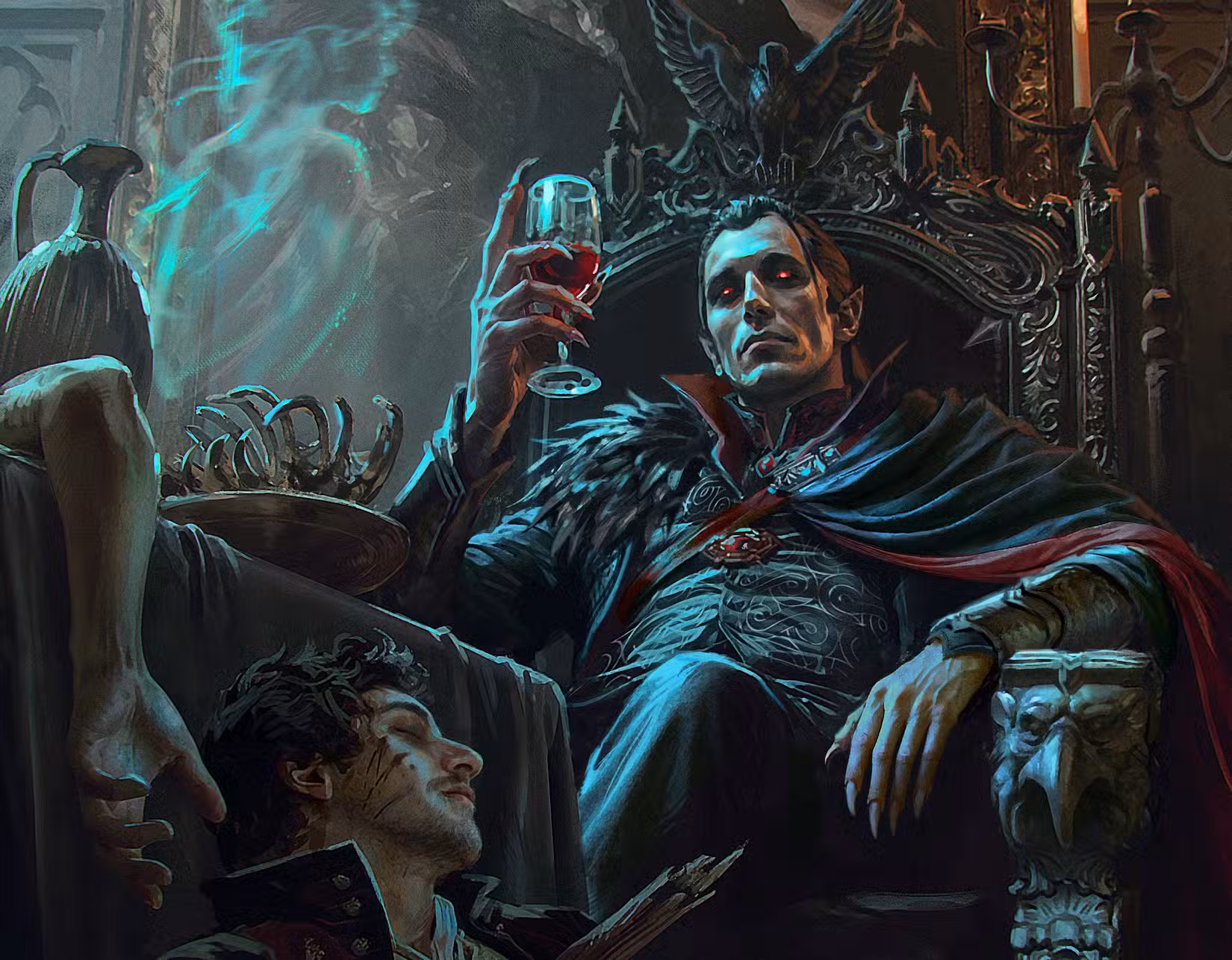 Arte apresentando o senhor vampiro de D&D Strahd