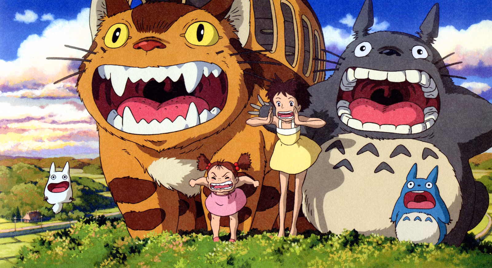 Personagens de Meu Vizinho Totoro gritando