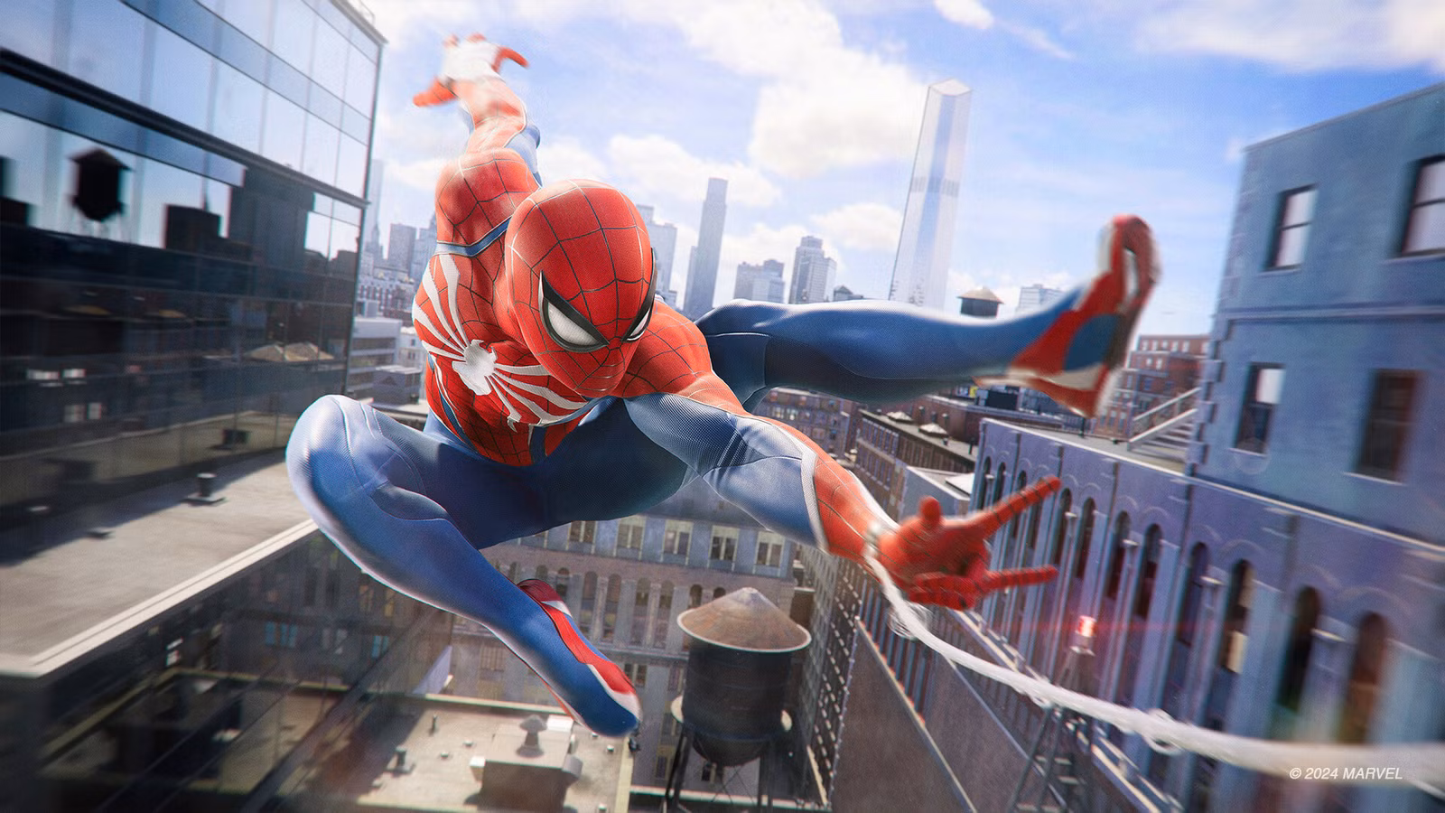 O Homem-Aranha atravessa Manhattan em Marvel's Spider-Man 2