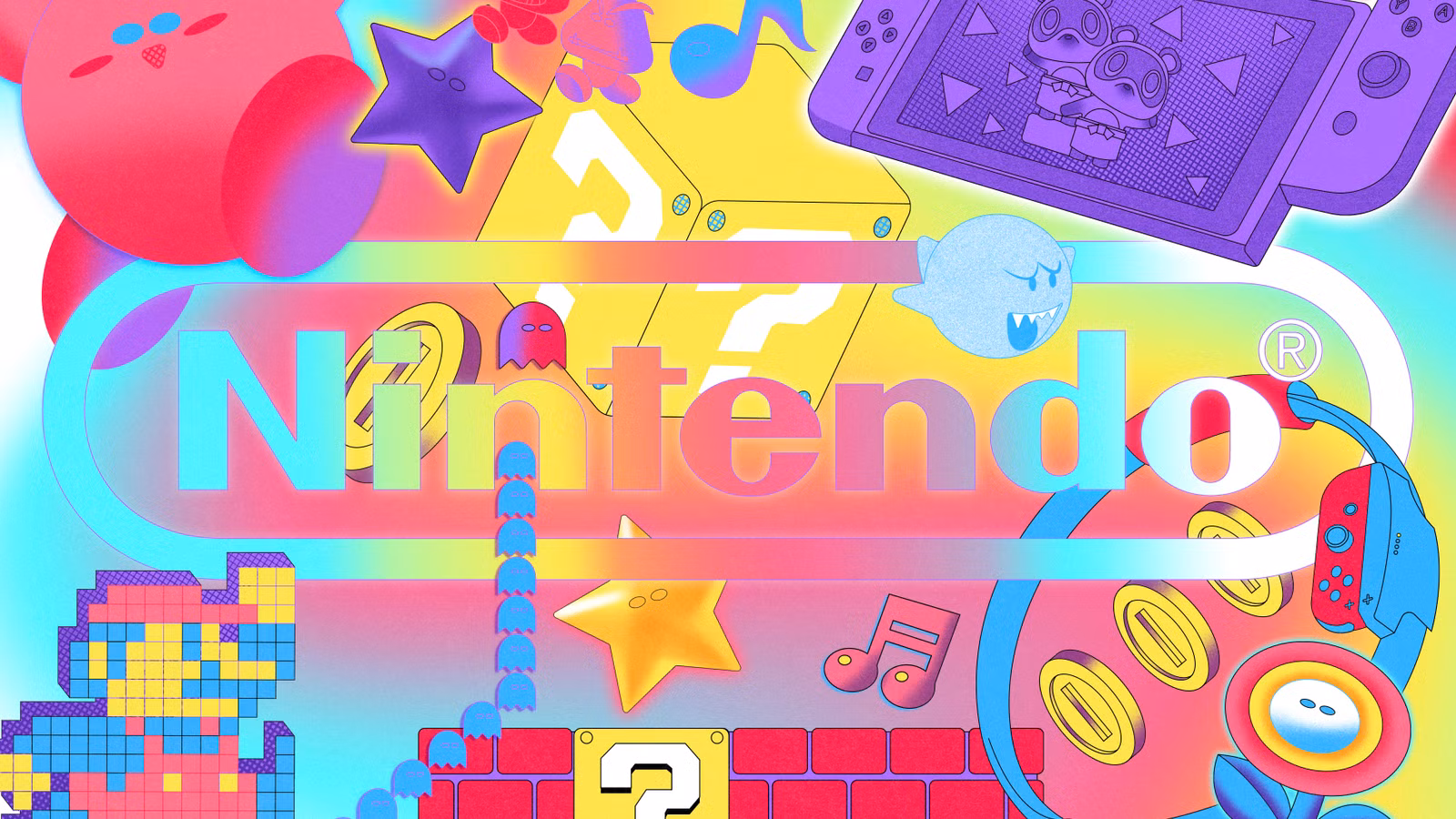 Ilustração colorida brilhante do logotipo da Nintendo