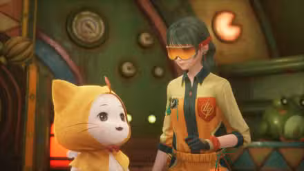 Uma imagem de Nikki e Momo conversando em Infinity Nikki.
