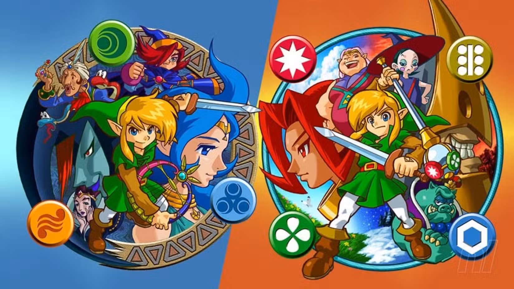 Arte da caixa de Zelda: Oracle of Ages e Oracle of Seasons