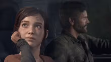 Ellie e Joel no carro dirigindo por Pittsburgh em The Last of Us Parte 1