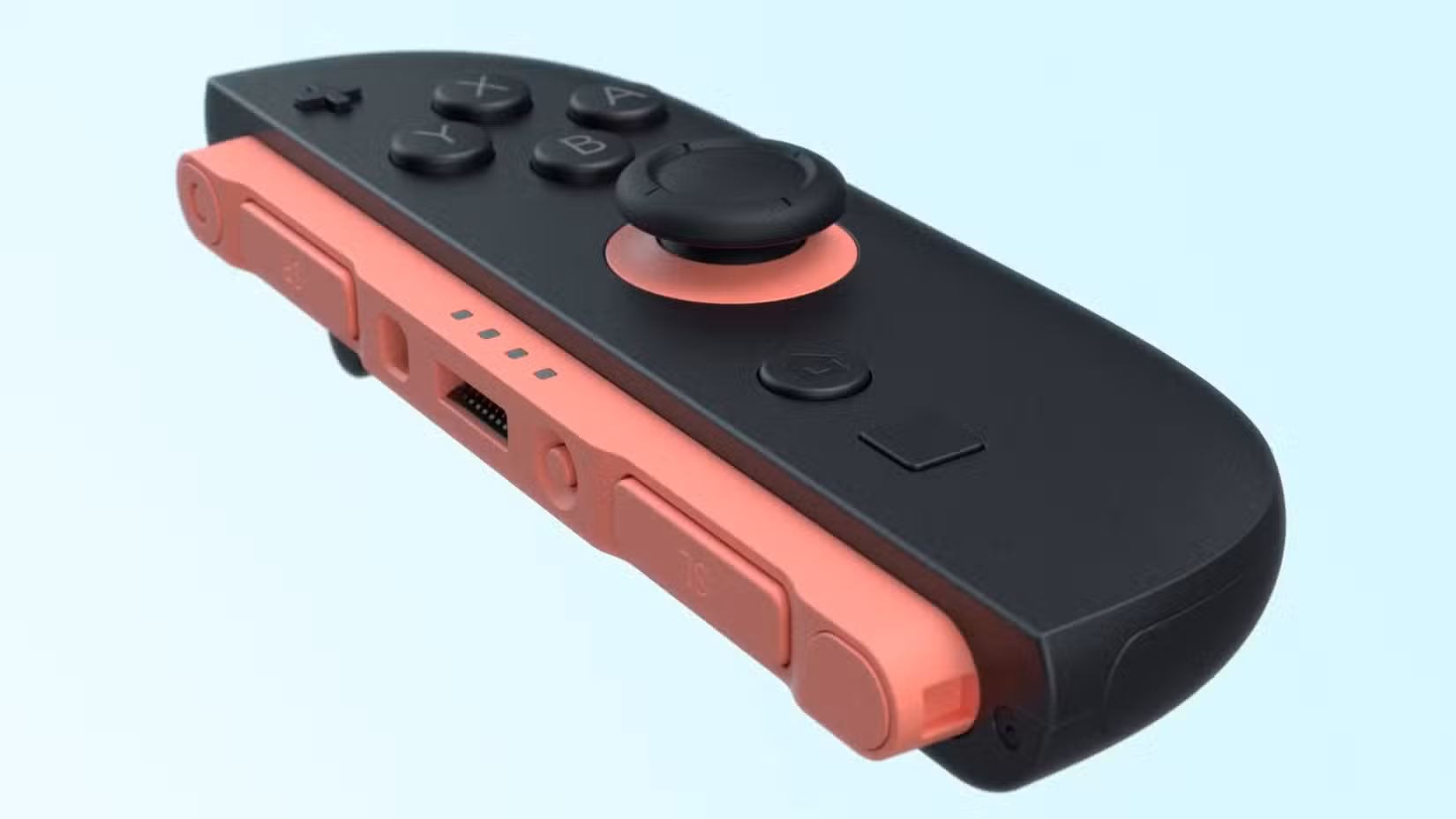 Um close do Nintendo Switch Joy-Con e o que pode ser o botão C