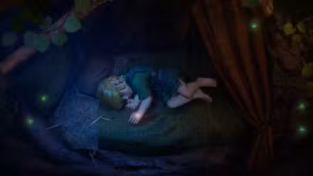 Link quando criança está deitado enrolado em sua cama