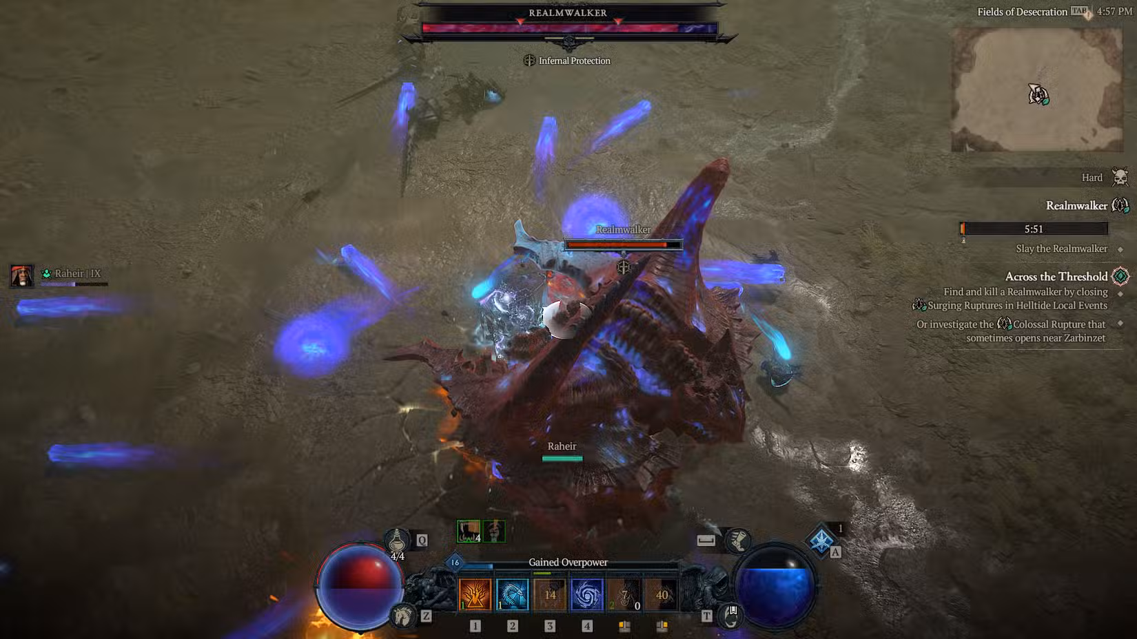 Uma captura de tela do Diablo 4 mostrando um Realmwalker