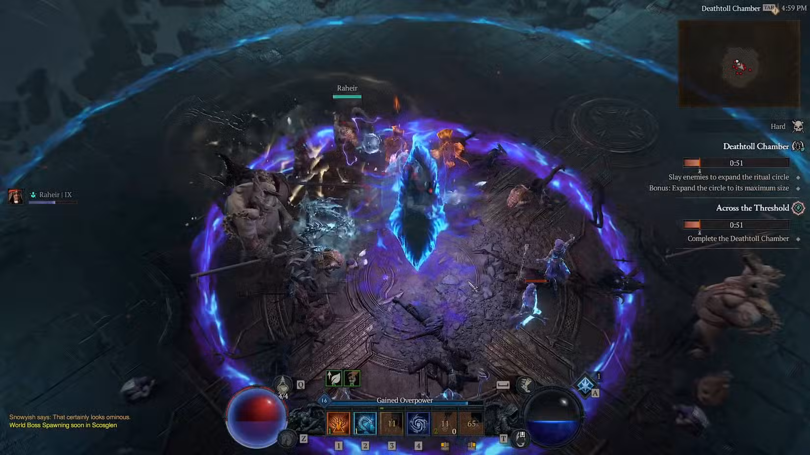 Uma captura de tela de Diablo 4 mostrando a Câmara Deathtoll