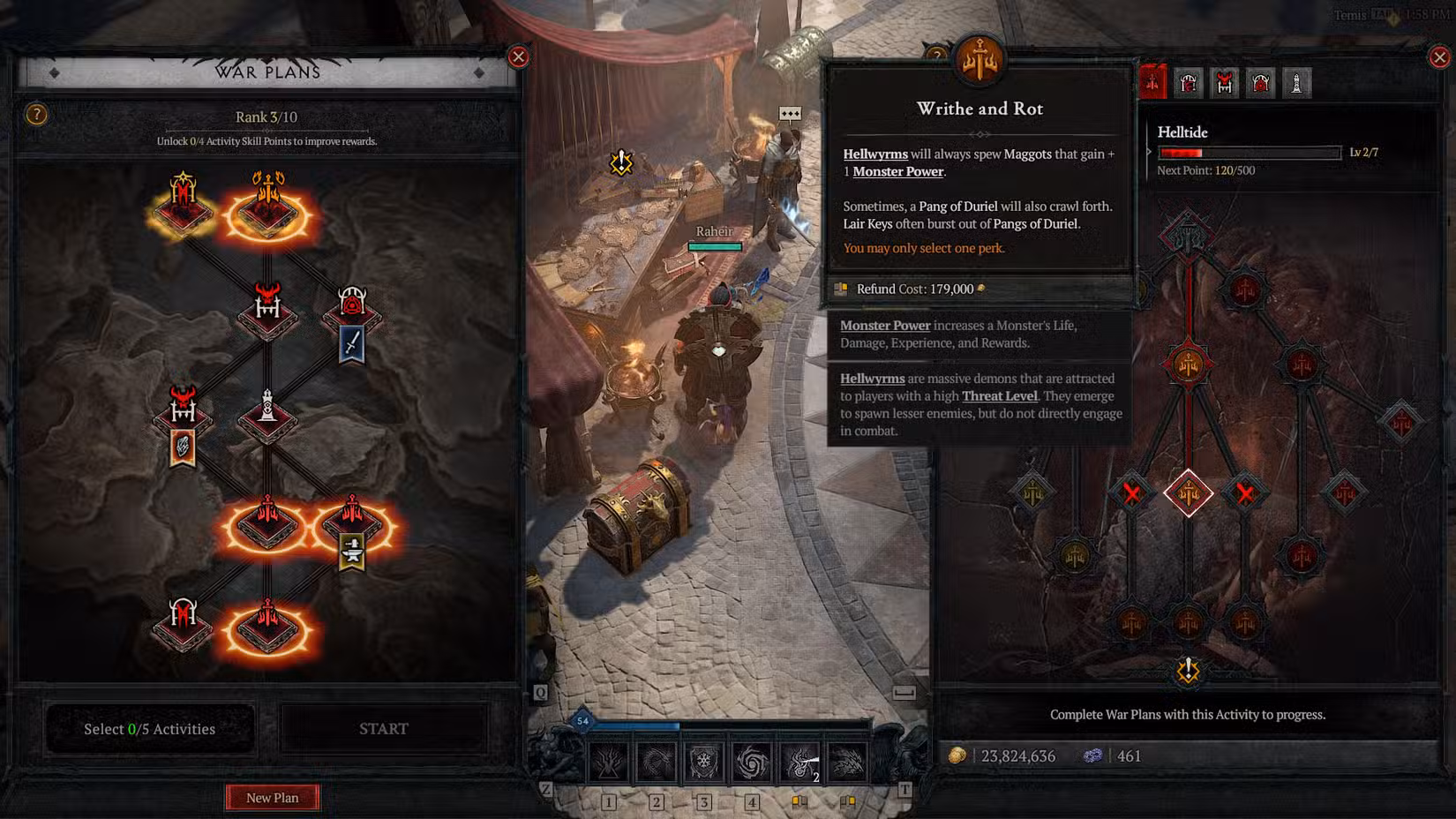 Uma captura de tela do Diablo 4 mostrando as vantagens do Helltide