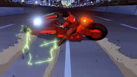 Kaneda derrapa com sua moto em Akira
