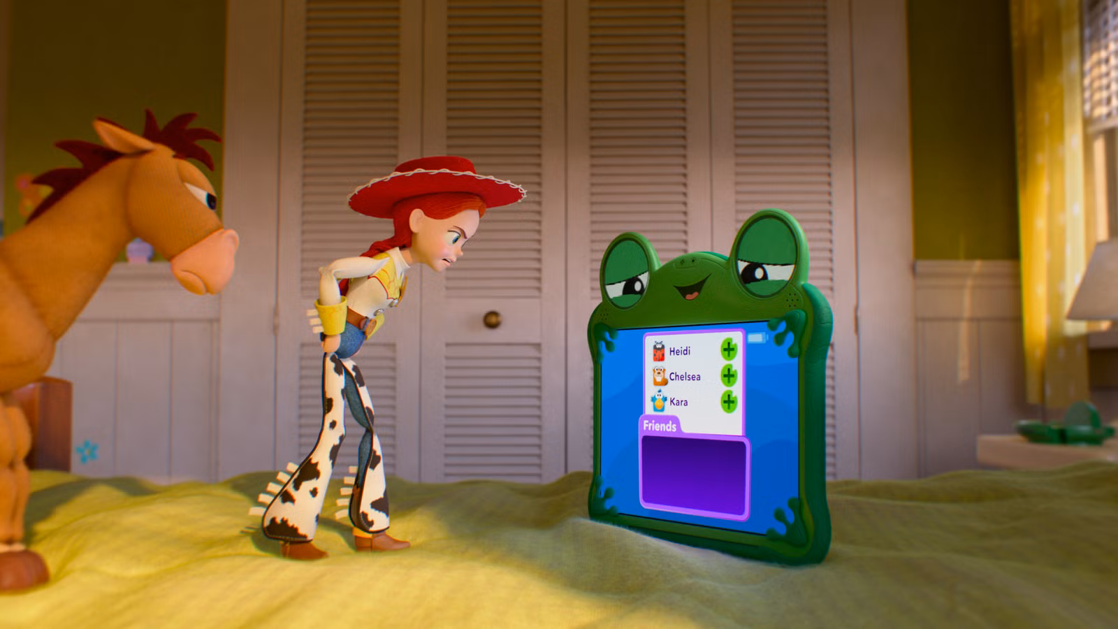 Jesse gritando com Lilypad em Toy Story 5