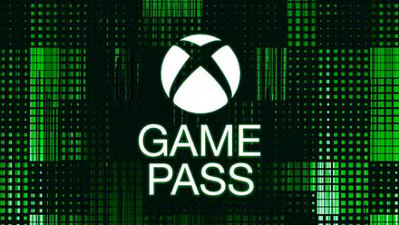 Logotipo do Microsoft Game Pass em fundo verde estampado