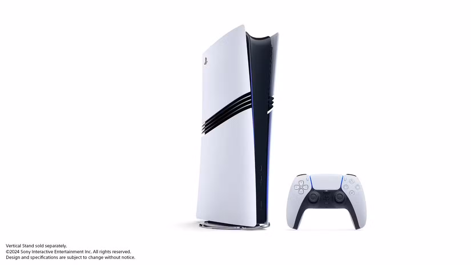 Uma imagem do PlayStation 5 Pro em branco