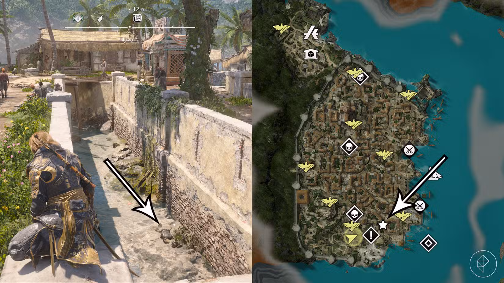 A treasure location in Assassin's Creed Black Flag Resynced.