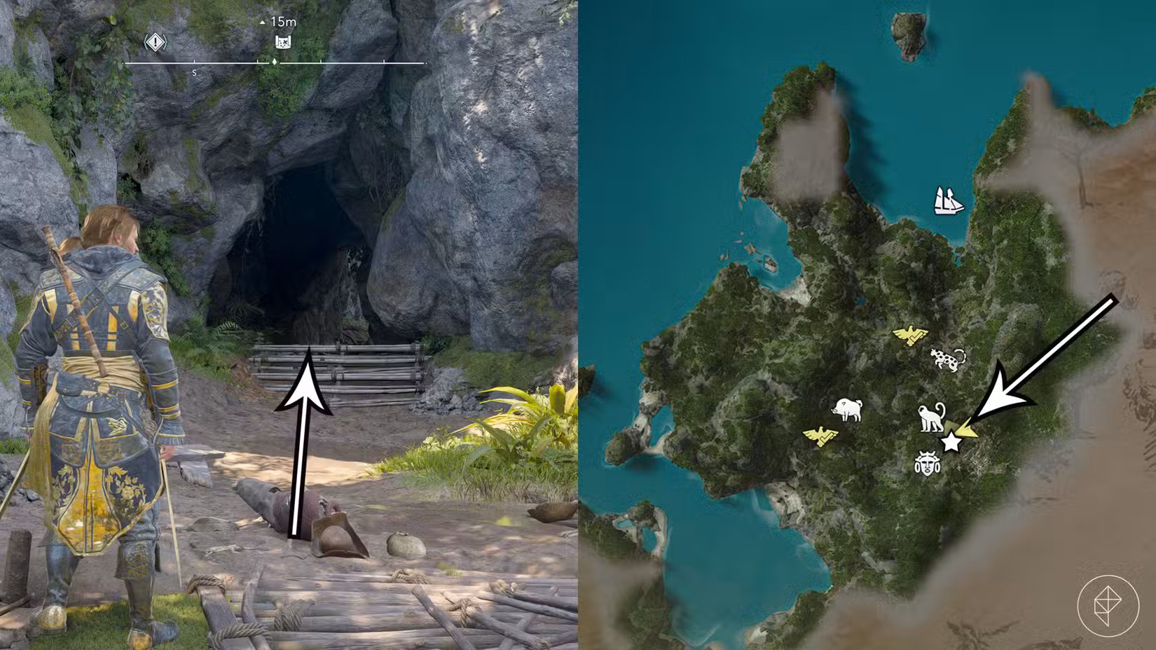 The Cape Bonavista treasure map location in Assassin's Creed Black Flag Resynced.