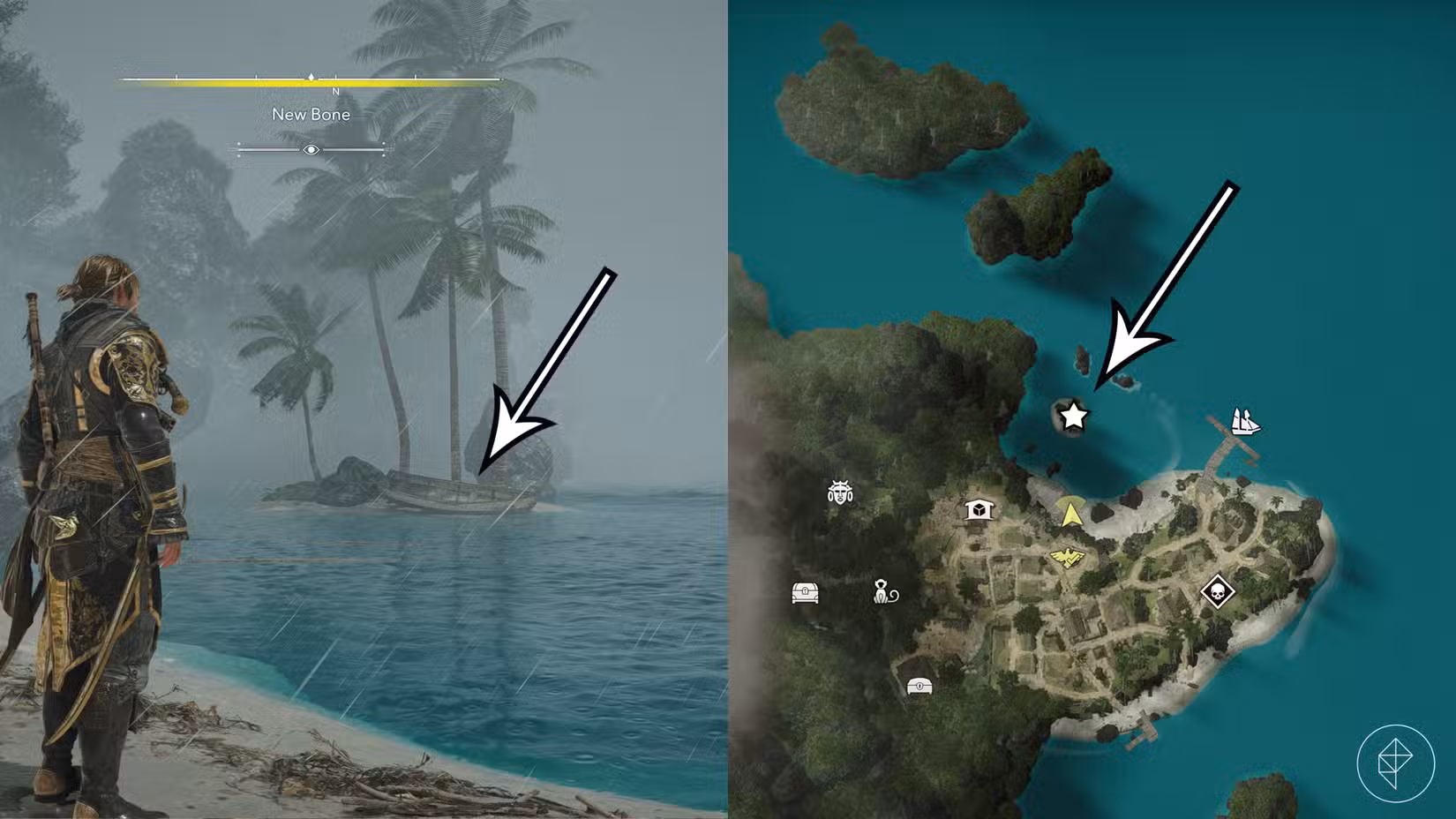 A treasure location in Assassin's Creed Black Flag Resynced.