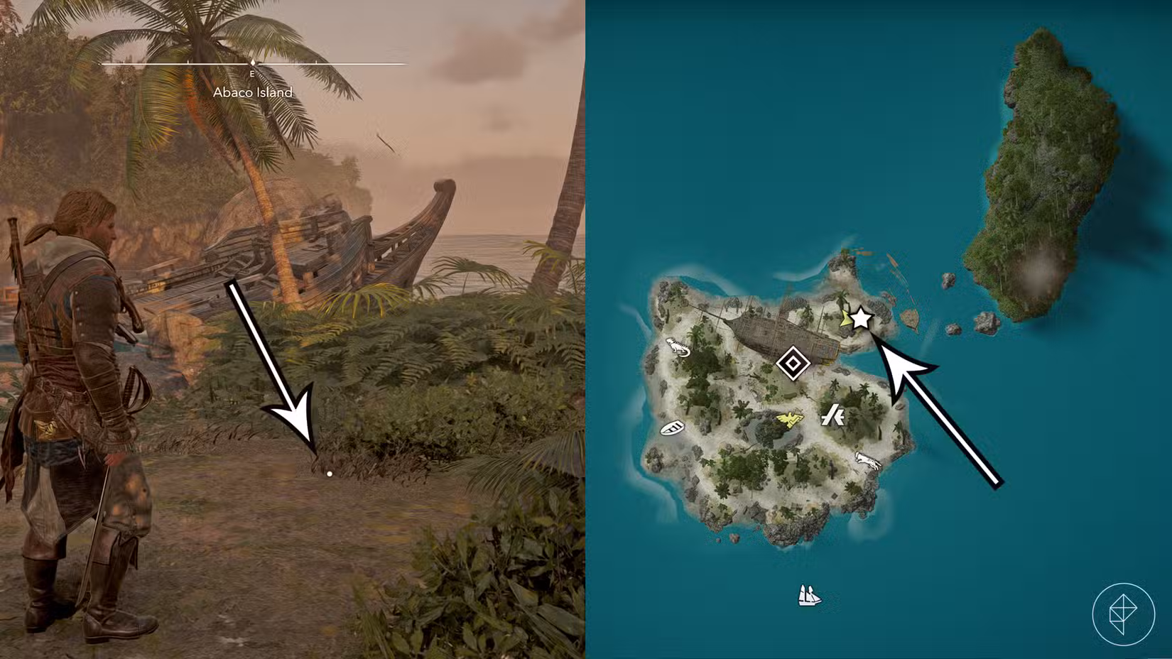 The treasure from the Andreas Island treasure map location in Assassin's Creed Black Flag Resynced.