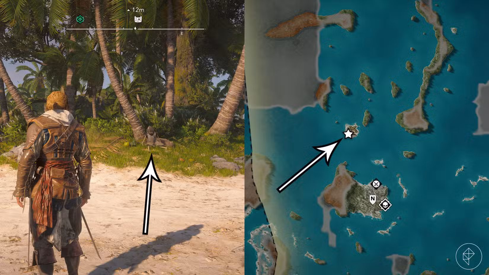 The Abaco Island treasure map location in Assassin's Creed Black Flag Resynced.