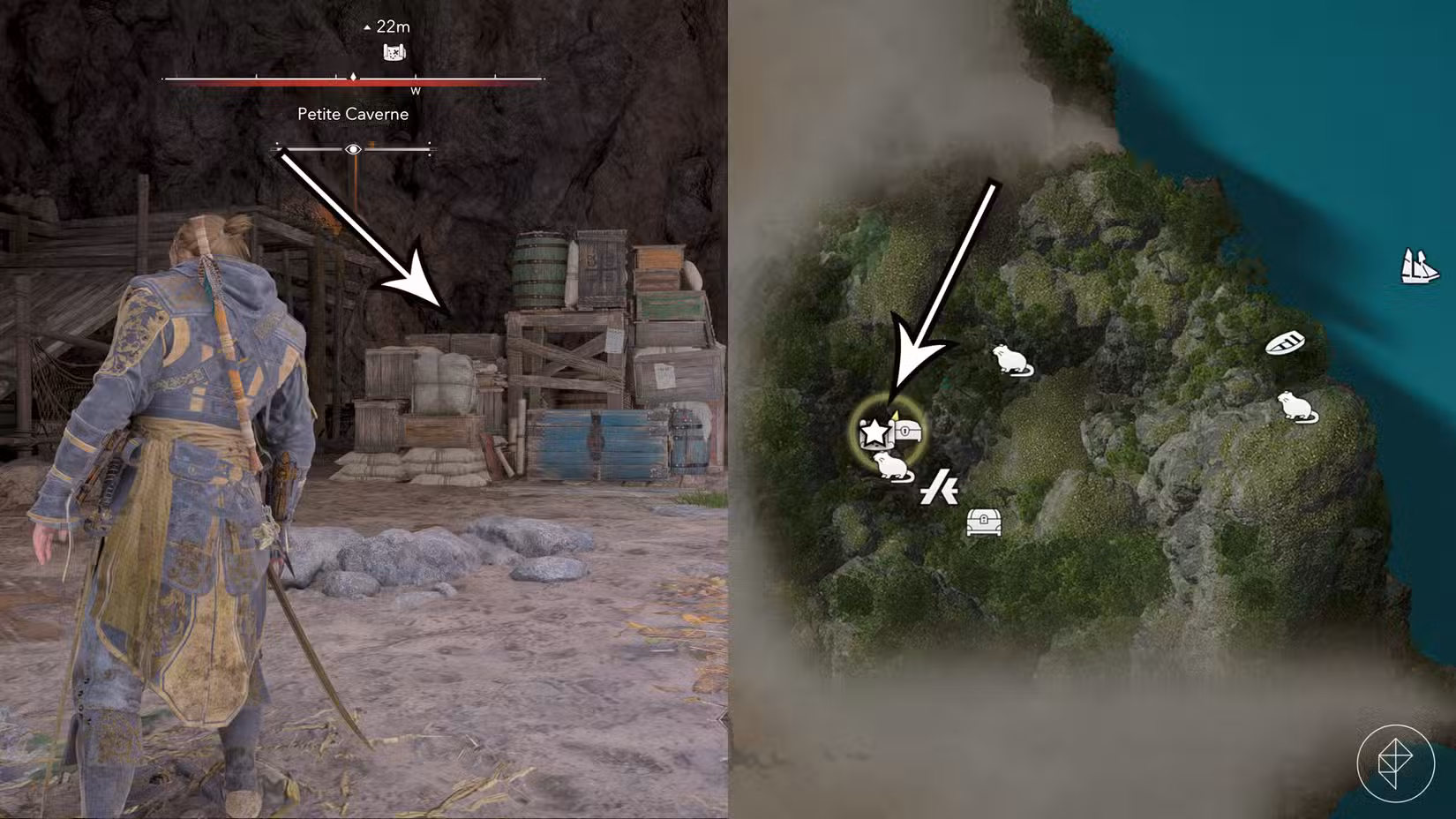 A treasure location in Assassin's Creed Black Flag Resynced.