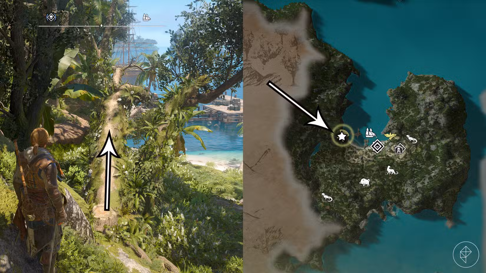 The Great Inagua treasure map location in Assassin's Creed Black Flag Resynced.