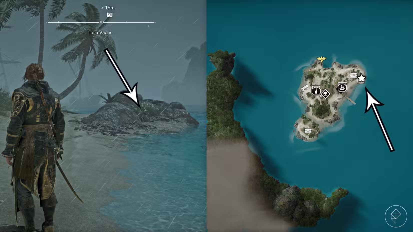 A treasure location in Assassin's Creed Black Flag Resynced.