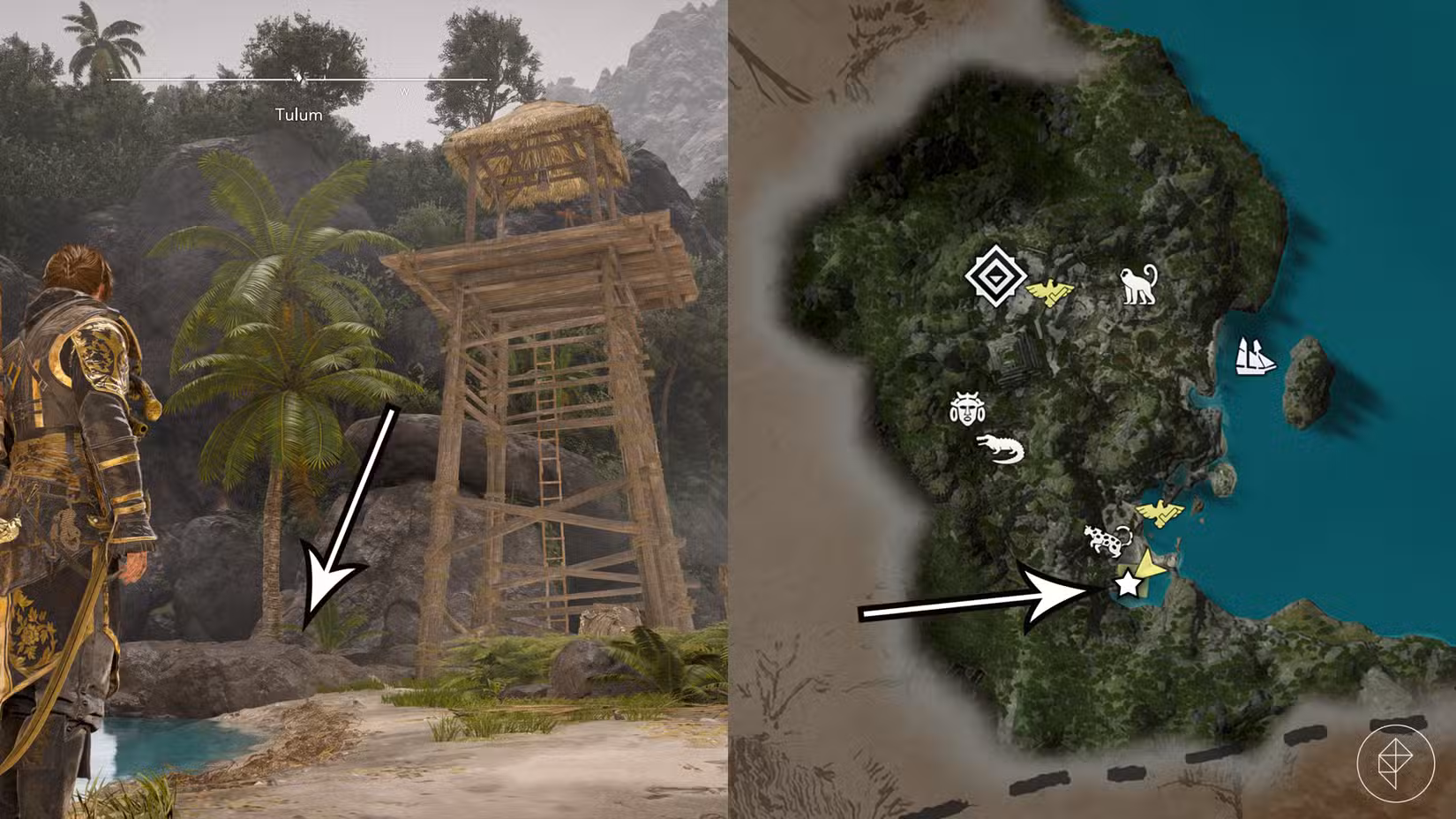 A treasure location in Assassin's Creed Black Flag Resynced.