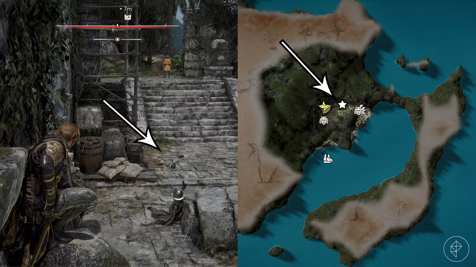 A treasure location in Assassin's Creed Black Flag Resynced.