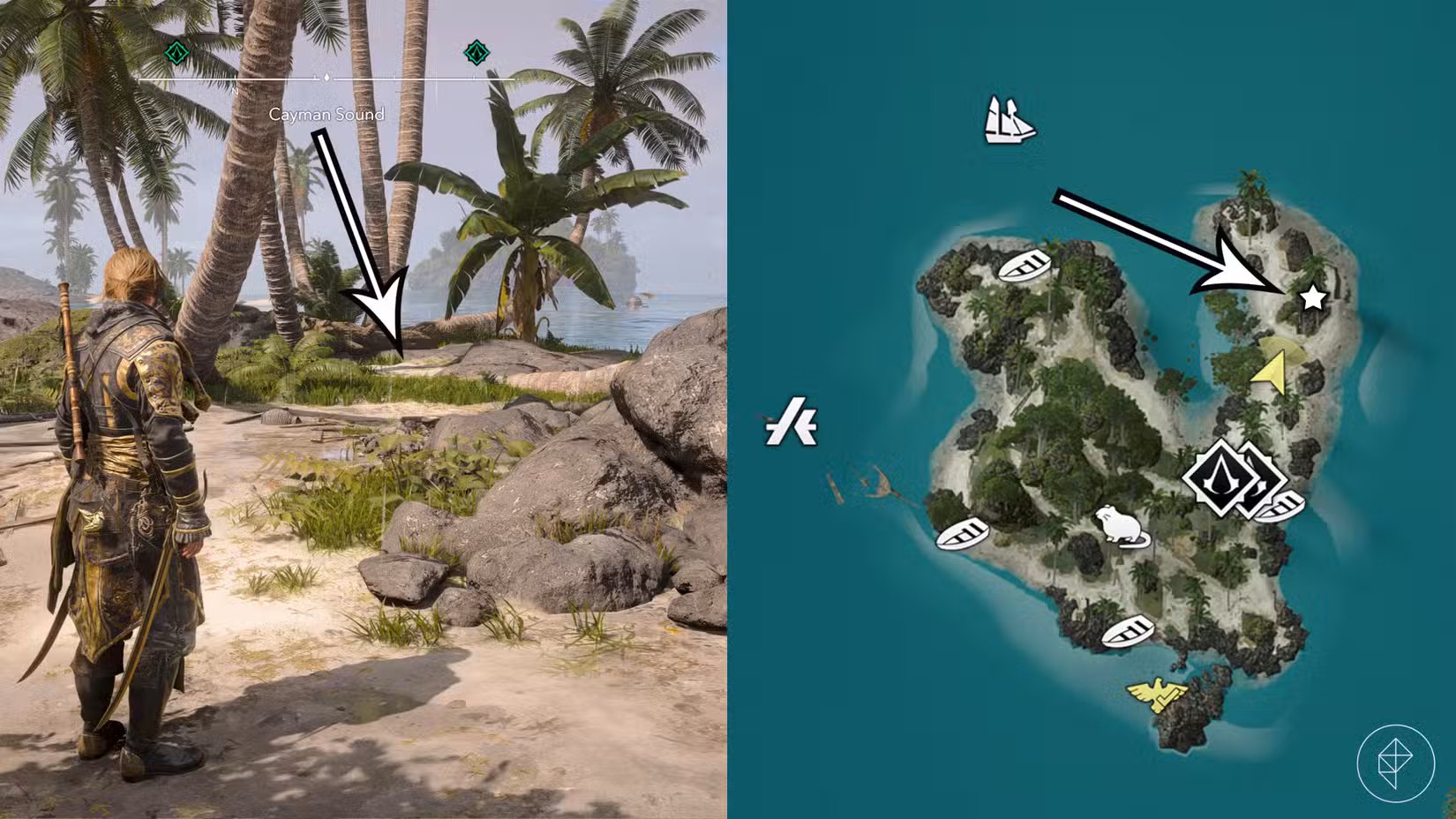 A treasure location in Assassin's Creed Black Flag Resynced.