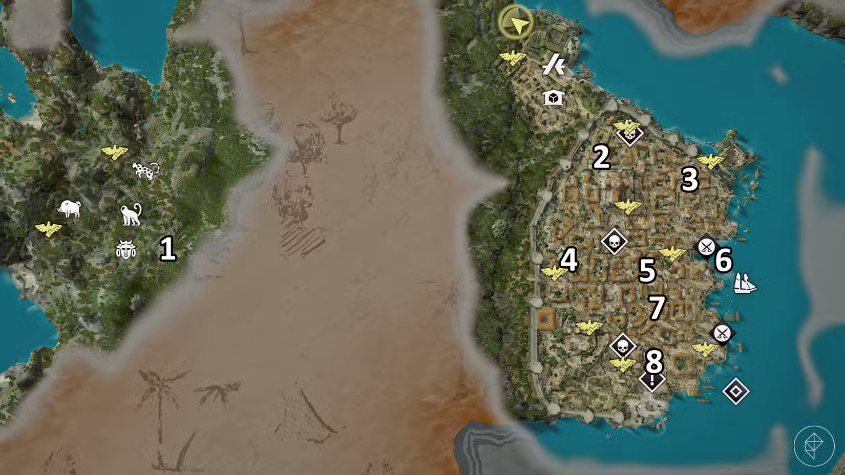 Todas as favelas de Havana em Assassin's Creed Black Flag ressincronizadas.