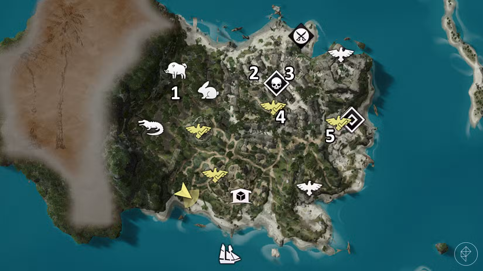Todas as favelas de Nassau em Assassin's Creed Black Flag ressincronizadas.