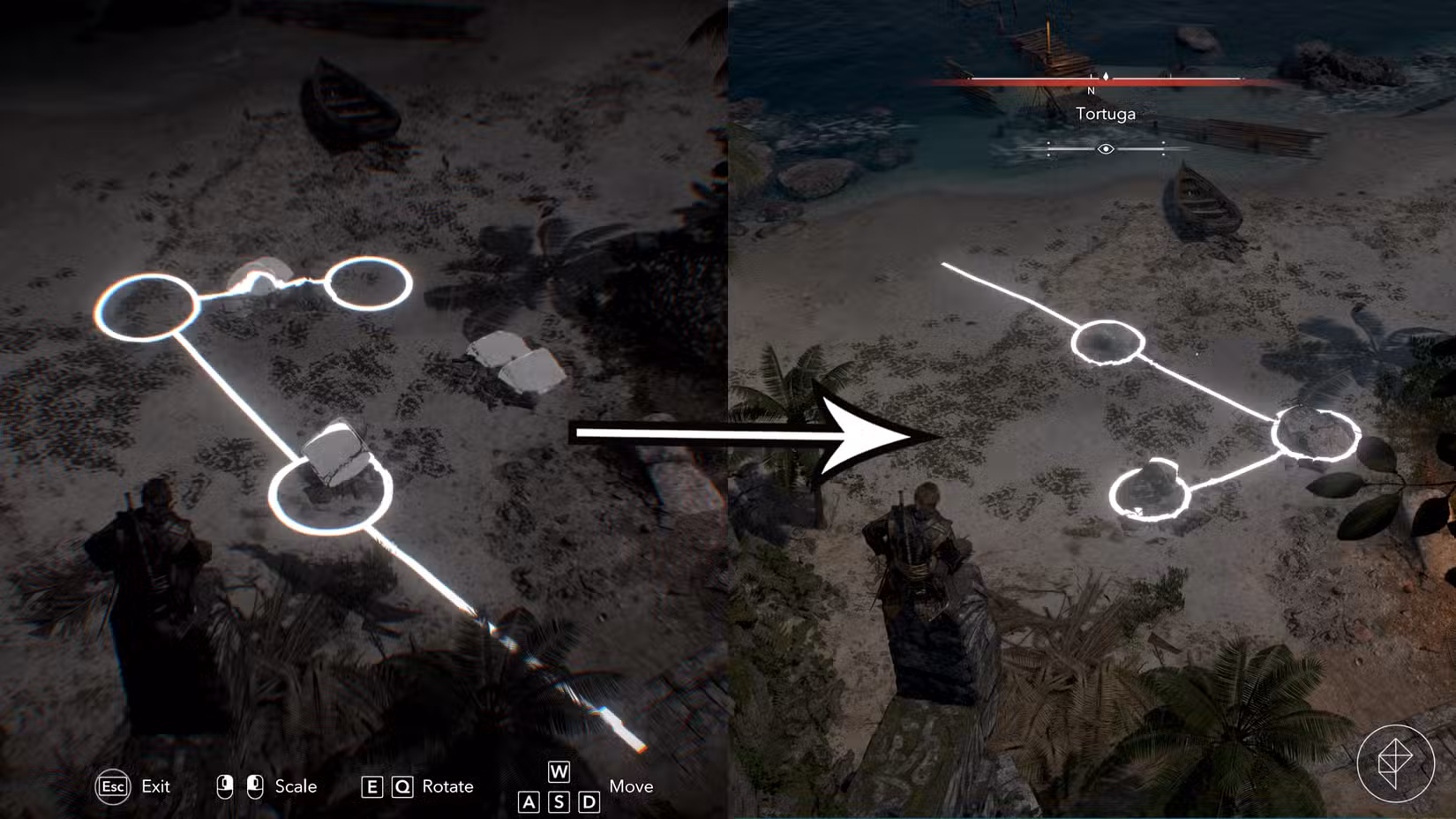 Edward resolve um quebra-cabeça da Pedra Maia em Assassin's Creed Black Flag Resynced.